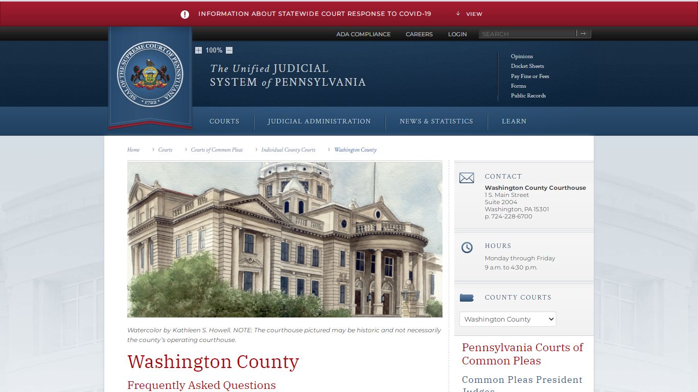 Washington County | Individual County Courts | Courts of ...